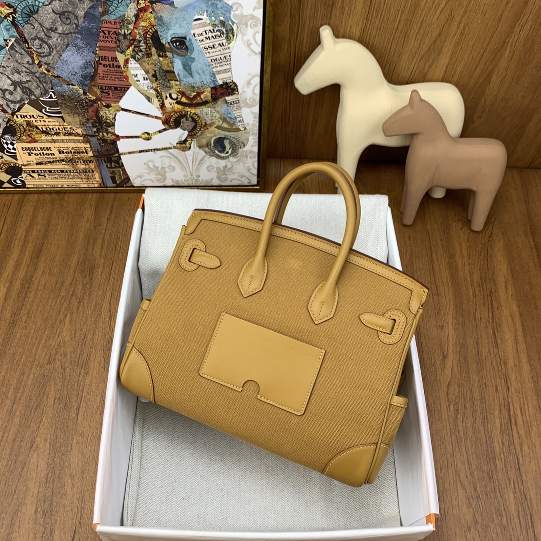 Hermes Cargo Birkin 25CM Limited Edition Canvas Handbag Sesame